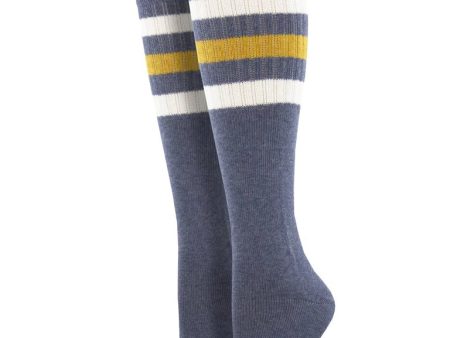 High Roller Stripe | Knee High | Denim Heather For Discount