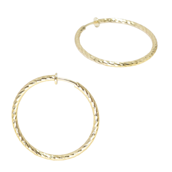 Good Feelings Textured Clip-On Hoops For Cheap