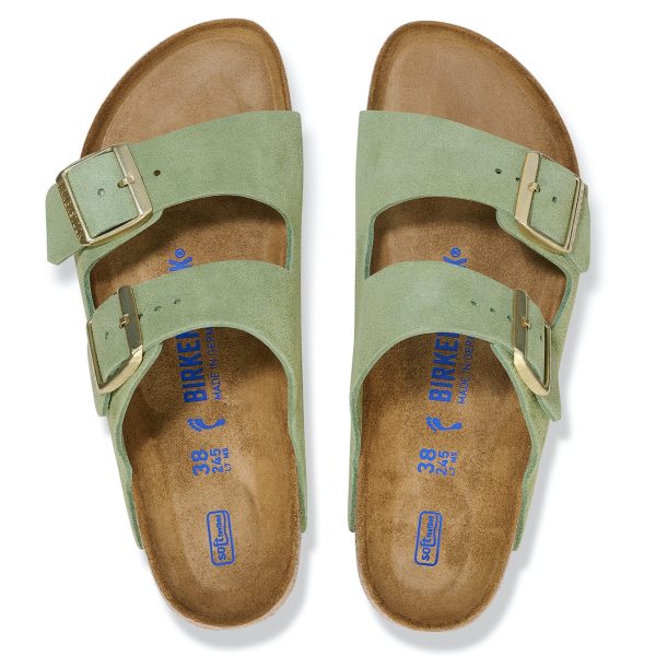 Arizona Suede Leather Soft Footbed Narrow Fit Green Tea For Cheap