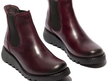 Fly London SALV Boot Leather Wine on Sale