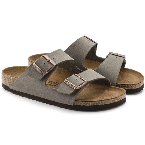 Birkenstock Classic Arizona Birkibuc Regular Fit Stone Hot on Sale