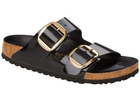 Birkenstock Seasonal Arizona Big Buckle Natural Leather Patent High Shine Black on Sale