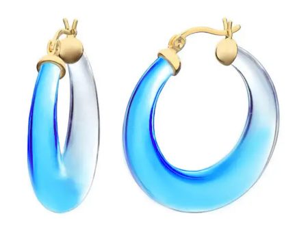 Gold & Honey Clear Graduated Hoops Aqua Online Hot Sale