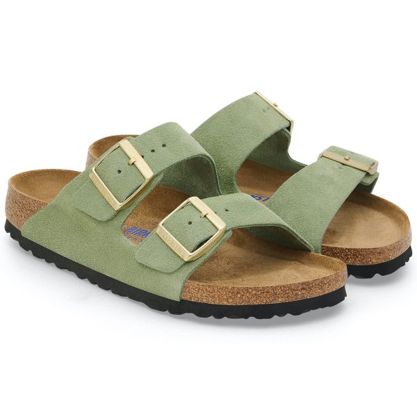 Arizona Suede Leather Soft Footbed Narrow Fit Green Tea For Cheap