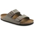 Birkenstock Classic Arizona Birkibuc Regular Fit Stone Hot on Sale