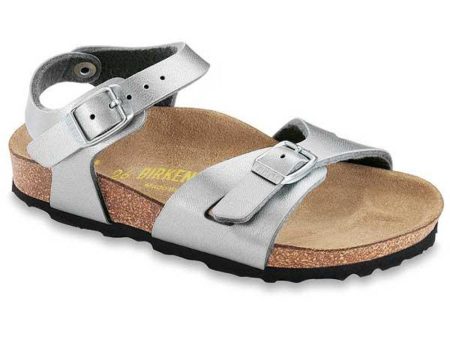 Birkenstock Kids Rio Birko-Flor Narrow Fit Silver Online now