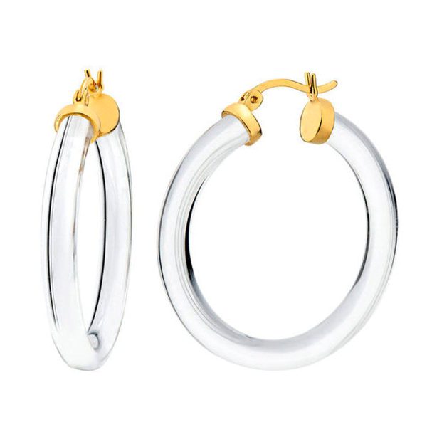 Gold & Honey Thin Hoop Earrings Online Hot Sale