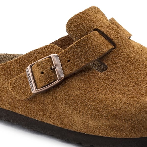 Birkenstock Boston Regular Fit Soft Footbed Suede Leather Mink For Cheap