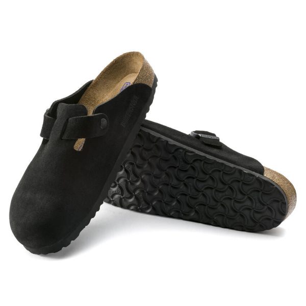 Birkenstock Boston Regular Fit Soft Footbed Suede Leather Black Online now