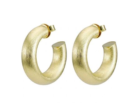 Sheila Fajl Small Chantal Brushed Gold Hoops For Sale