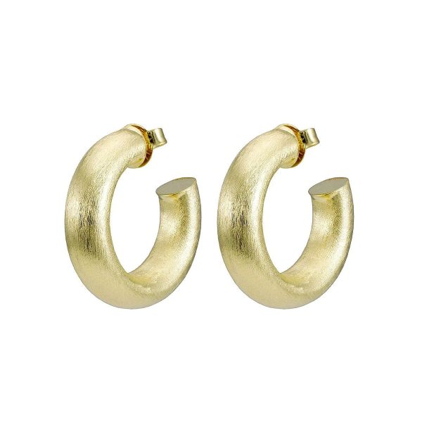 Sheila Fajl Small Chantal Brushed Gold Hoops For Sale