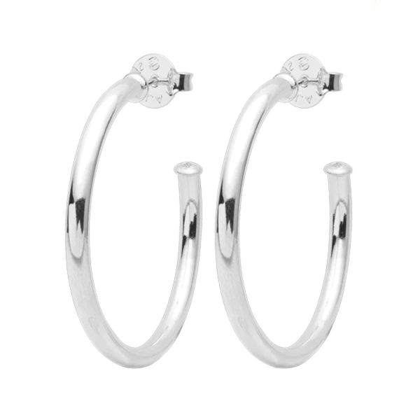 Sheila Fajl Petite Everybody s Favorite Hoops Polished Silver Sale