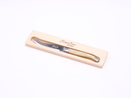 Laguiole Jean Neron Cheese Knife in Wooden Gift Box Light Horn Hot on Sale