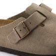 Birkenstock Boston Regular Fit Soft Footbed Suede Leather Taupe Online Hot Sale