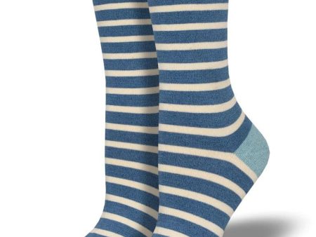 Sailor Stripe | Bamboo | Blue Heather For Discount