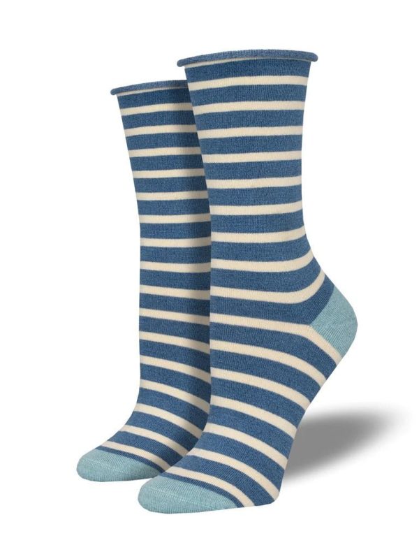 Sailor Stripe | Bamboo | Blue Heather For Discount