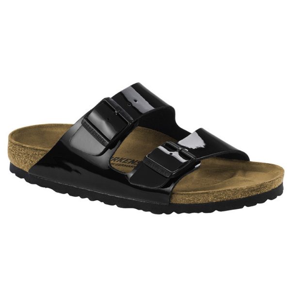 Birkenstock Classic Arizona Birko-Flor Patent Regular Fit Black Online Hot Sale