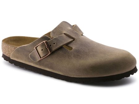 Birkenstock Boston Narrow Fit Natural Leather Tobacco Brown For Cheap