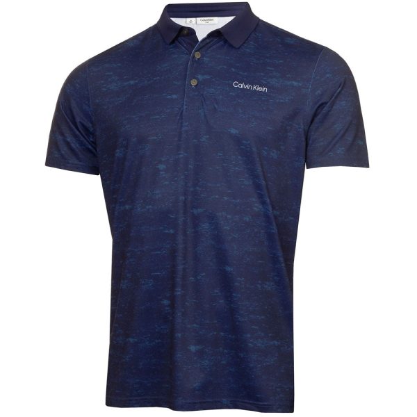 Calvin Klein Textured Slate Polo - Evening Blue For Discount