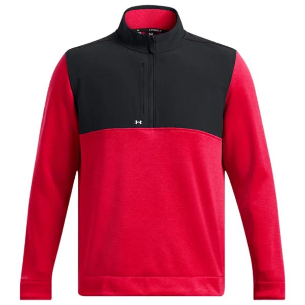 Under Armour Drive Storm Sweater Fleece 1 2 Zip - Red Black Online Sale