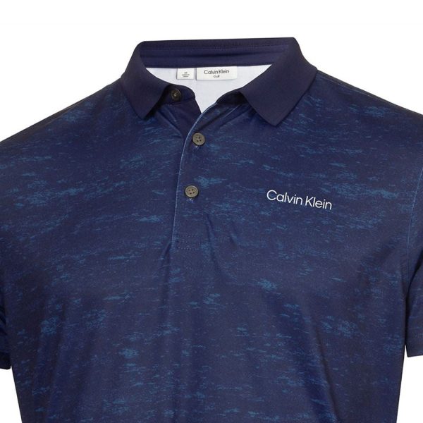 Calvin Klein Textured Slate Polo - Evening Blue For Discount